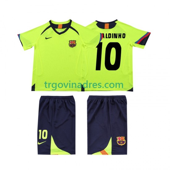 Dječji Gostujući Dres FC Barcelona RONALDINHO 10 Retro 2005 2006 s Kratkih Rukava Dječji Gostujući Dres FC Barcelona RONALDINHO 10 Retro 2005 2006 s Kratkih Rukava