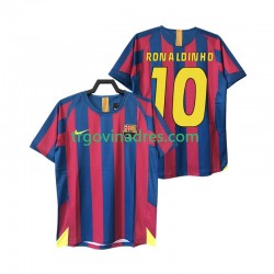 Muški Domaći Dres FC Barcelona RONALDINHO 10 Retro 2005 2006 s Kratkih Rukava Muški Domaći Dres FC Barcelona RONALDINHO 10 Retro 2005 2006 s Kratkih Rukava