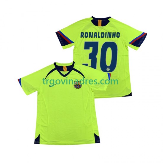 Muški Gostujući Dres FC Barcelona RONALDINHO 30 Retro 2005 2006 s Kratkih Rukava Muški Gostujući Dres FC Barcelona RONALDINHO 30 Retro 2005 2006 s Kratkih Rukava