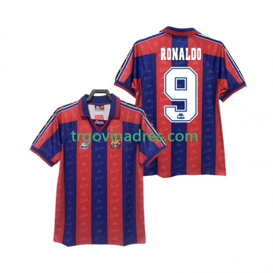 Muški Domaći Dres FC Barcelona RONALDO 9 Retro 1996 1997 s Kratkih Rukava Muški Domaći Dres FC Barcelona RONALDO 9 Retro 1996 1997 s Kratkih Rukava