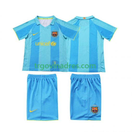 Dječji Gostujući Dres FC Barcelona Retro 2007 2008 s Kratkih Rukava Dječji Gostujući Dres FC Barcelona Retro 2007 2008 s Kratkih Rukava
