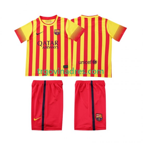 Dječji Gostujući Dres FC Barcelona Retro 2013 2014 s Kratkih Rukava Dječji Gostujući Dres FC Barcelona Retro 2013 2014 s Kratkih Rukava