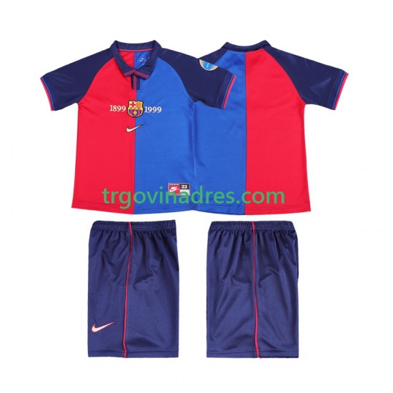 Dječji Domaći Dres FC Barcelona Retro 2000 1999 s Kratkih Rukava Dječji Domaći Dres FC Barcelona Retro 2000 1999 s Kratkih Rukava