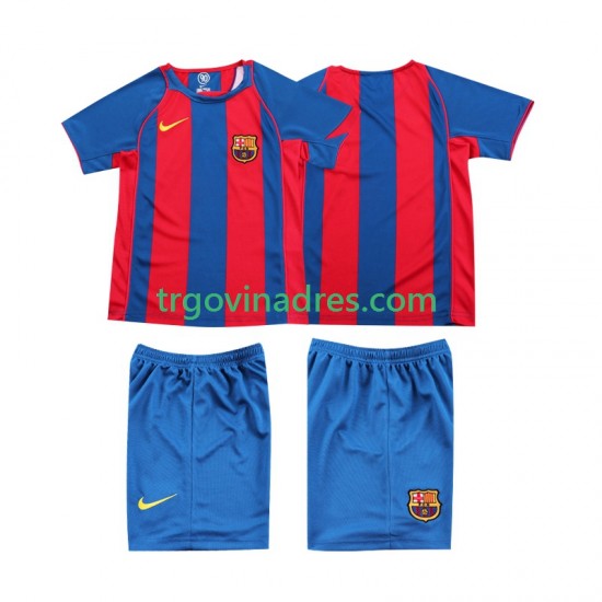 Dječji Domaći Dres FC Barcelona Retro 2005 2004 s Kratkih Rukava Dječji Domaći Dres FC Barcelona Retro 2005 2004 s Kratkih Rukava