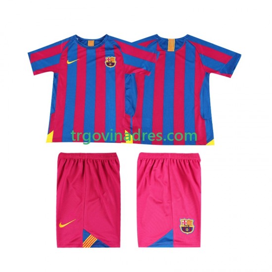 Dječji Domaći Dres FC Barcelona Retro 2005 2006 s Kratkih Rukava Dječji Domaći Dres FC Barcelona Retro 2005 2006 s Kratkih Rukava