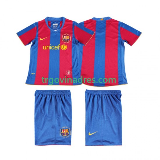 Dječji Domaći Dres FC Barcelona Retro 2007 2008 s Kratkih Rukava Dječji Domaći Dres FC Barcelona Retro 2007 2008 s Kratkih Rukava