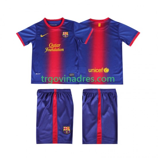 Dječji Domaći Dres FC Barcelona Retro 2012 2013 s Kratkih Rukava Dječji Domaći Dres FC Barcelona Retro 2012 2013 s Kratkih Rukava
