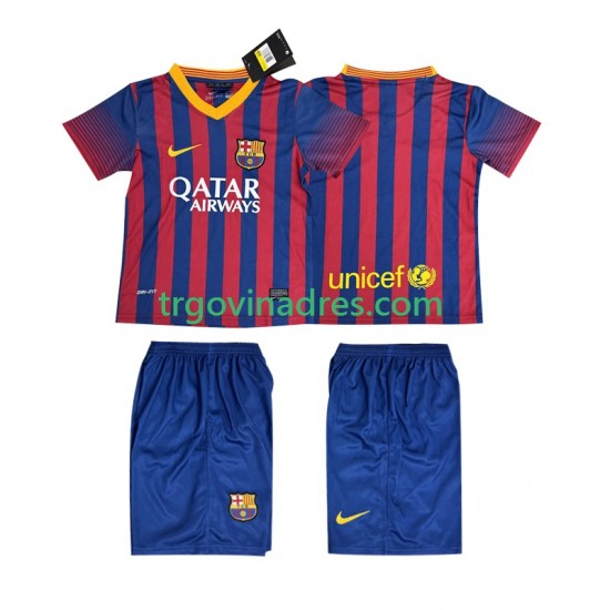 Dječji Domaći Dres FC Barcelona Retro 2013 2014 s Kratkih Rukava Dječji Domaći Dres FC Barcelona Retro 2013 2014 s Kratkih Rukava