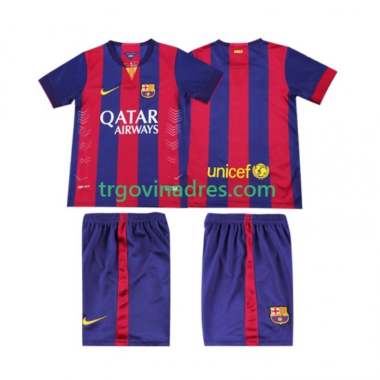 Dječji Domaći Dres FC Barcelona Retro 2014 2015 s Kratkih Rukava Dječji Domaći Dres FC Barcelona Retro 2014 2015 s Kratkih Rukava