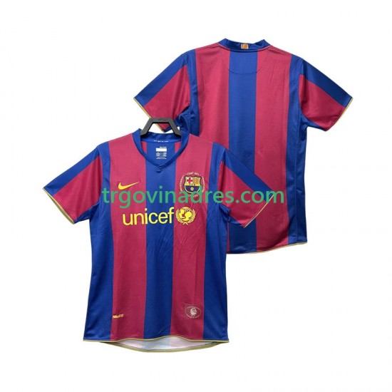 Muški Domaći Dres FC Barcelona Retro 2007 2008 s Kratkih Rukava Muški Domaći Dres FC Barcelona Retro 2007 2008 s Kratkih Rukava