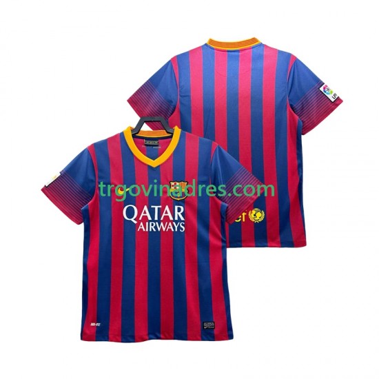 Muški Domaći Dres FC Barcelona Retro 2013 2014 s Kratkih Rukava Muški Domaći Dres FC Barcelona Retro 2013 2014 s Kratkih Rukava