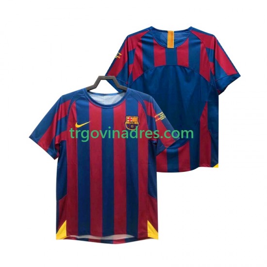 Muški Domaći Dres FC Barcelona Retro Champions League 2005 2006 s Kratkih Rukava Muški Domaći Dres FC Barcelona Retro Champions League 2005 2006 s Kratkih Rukava