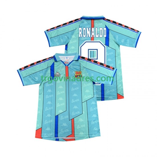 Muški Gostujući Dres FC Barcelona Ronaldo 9 Retro 1996 1997 s Kratkih Rukava Muški Gostujući Dres FC Barcelona Ronaldo 9 Retro 1996 1997 s Kratkih Rukava