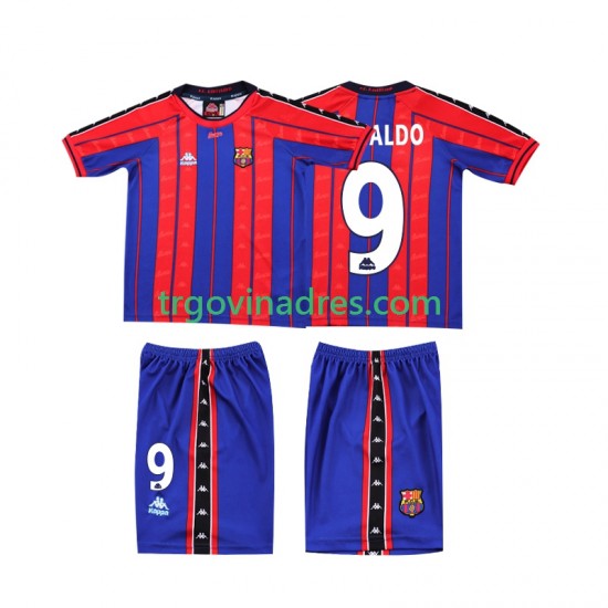 Dječji Domaći Dres FC Barcelona Ronaldo 9 Retro 1997 1998 s Kratkih Rukava Dječji Domaći Dres FC Barcelona Ronaldo 9 Retro 1997 1998 s Kratkih Rukava