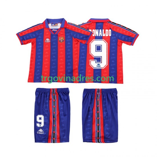 Dječji Domaći Dres FC Barcelona Ronaldo Retro 1996 1997 s Kratkih Rukava Dječji Domaći Dres FC Barcelona Ronaldo Retro 1996 1997 s Kratkih Rukava