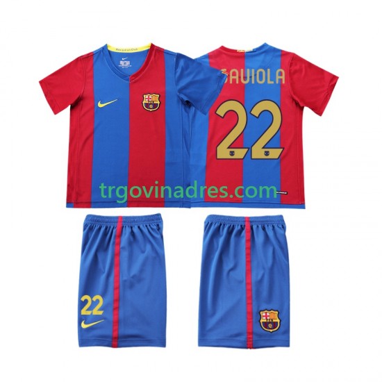 Dječji Domaći Dres FC Barcelona SAUIOLA 22 Retro 2007 2006 s Kratkih Rukava Dječji Domaći Dres FC Barcelona SAUIOLA 22 Retro 2007 2006 s Kratkih Rukava