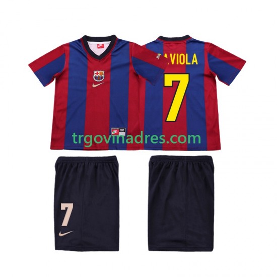 Dječji Domaći Dres FC Barcelona SAVIOLA 7 Retro 1998 1999 s Kratkih Rukava Dječji Domaći Dres FC Barcelona SAVIOLA 7 Retro 1998 1999 s Kratkih Rukava