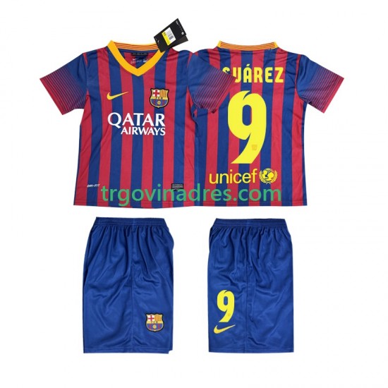 Dječji Domaći Dres FC Barcelona SUARZE 9 Retro 2013 2014 s Kratkih Rukava Dječji Domaći Dres FC Barcelona SUARZE 9 Retro 2013 2014 s Kratkih Rukava