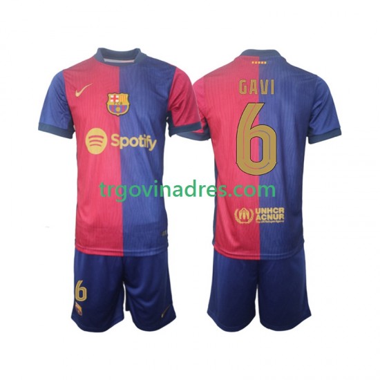 Dječji Domaći Dres FC Barcelona UCL Font Gavi 6 2024-2025 s Kratkih Rukava Dječji Domaći Dres FC Barcelona UCL Font Gavi 6 2024-2025 s Kratkih Rukava