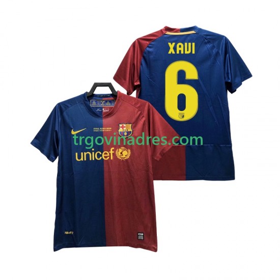 Muški Domaći Dres FC Barcelona XAVI 6 Retro Champions League 2009 2008 s Kratkih Rukava Muški Domaći Dres FC Barcelona XAVI 6 Retro Champions League 2009 2008 s Kratkih Rukava