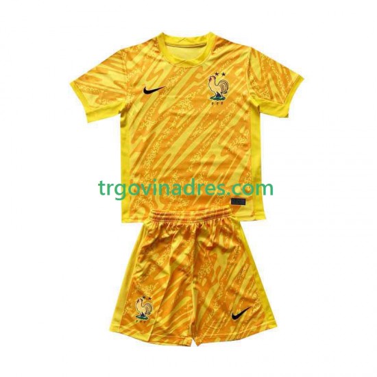 Dječji Domaći Golmanski Dres Francuska Euro 2024 s Kratkih Rukava Dječji Domaći Golmanski Dres Francuska Euro 2024 s Kratkih Rukava