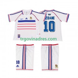 Dječji Gostujući Dres Francuska ZIDANE 10 Retro 1998 s Kratkih Rukava
