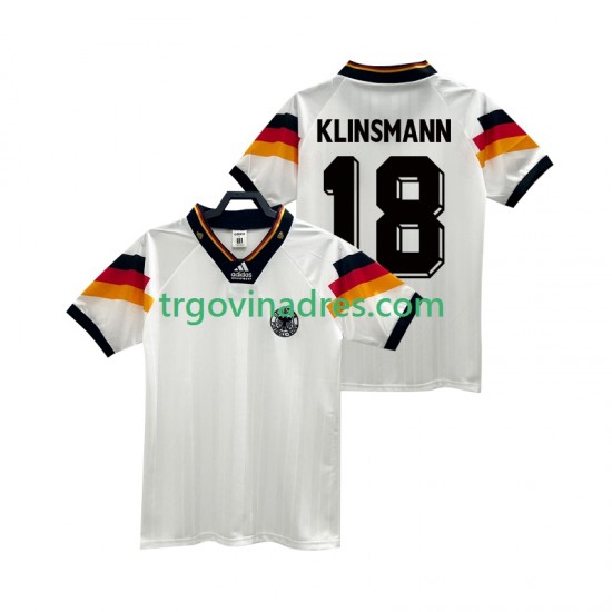 Muški Domaći Dres Njemačka KLINSMANN 18 Retro 1992 s Kratkih Rukava Muški Domaći Dres Njemačka KLINSMANN 18 Retro 1992 s Kratkih Rukava