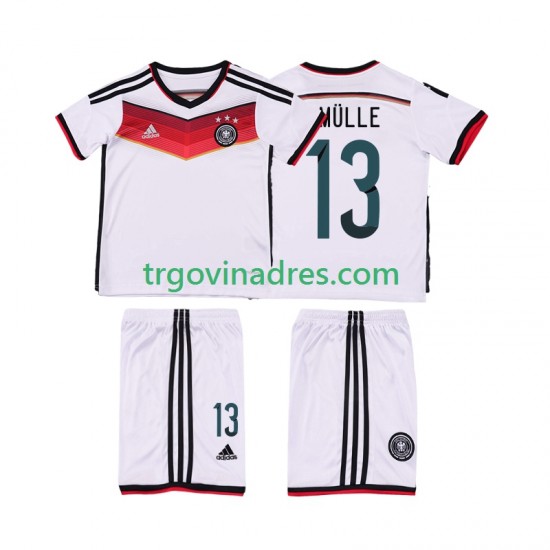 Dječji Domaći Dres Njemačka MULLER 13 Retro 2014 s Kratkih Rukava Dječji Domaći Dres Njemačka MULLER 13 Retro 2014 s Kratkih Rukava