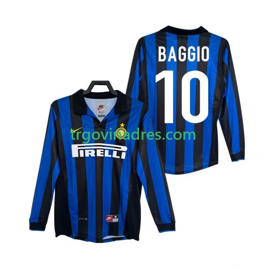 Muški Domaći Dres Inter Milan BAGGIO 10 Retro 1998 1999 s Dugim Rukavima Muški Domaći Dres Inter Milan BAGGIO 10 Retro 1998 1999 s Dugim Rukavima