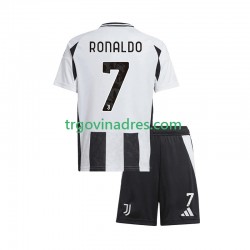 Dječji Domaći Dres Juventus Cristiano Ronaldo 7 2024-2025 s Kratkih Rukava