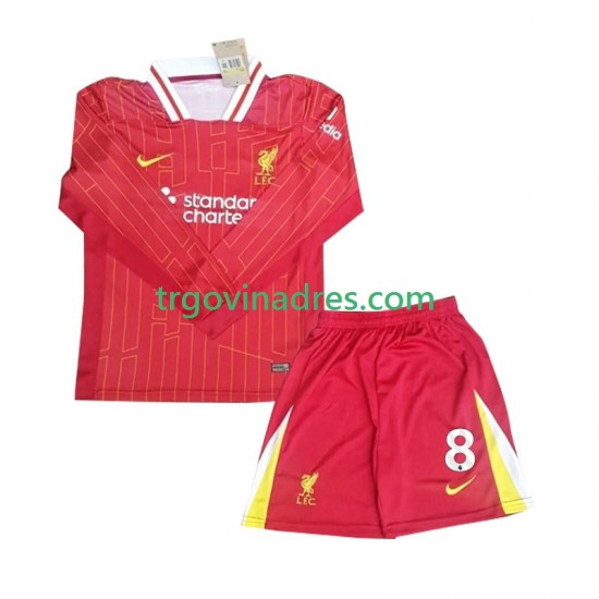 Dječji Domaći Dres Liverpool Szoboszlai 8 2024-2025 s Dugim Rukavima