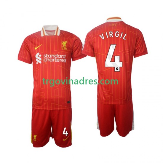 Dječji Domaći Dres Liverpool Virgil 4 2024-2025 s Kratkih Rukava Dječji Domaći Dres Liverpool Virgil 4 2024-2025 s Kratkih Rukava