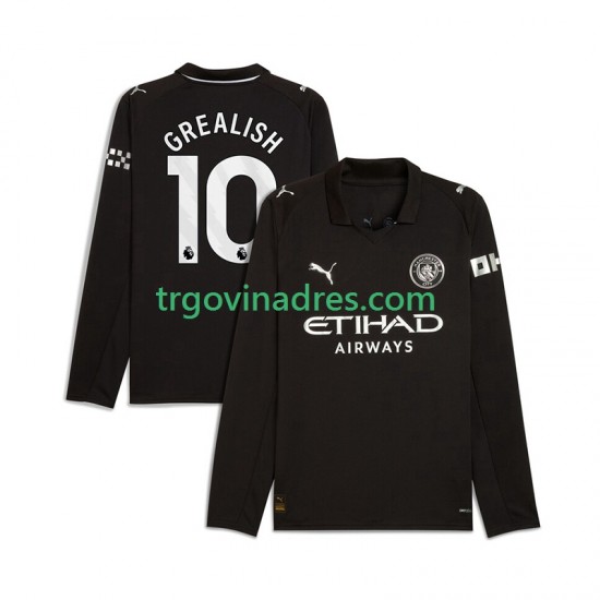 Muški Gostujući Dres Manchester City Jack Grealish 10 2025-2026 s Dugim Rukavima Muški Gostujući Dres Manchester City Jack Grealish 10 2025-2026 s Dugim Rukavima