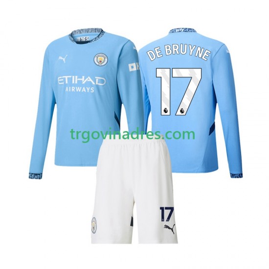 Dječji Domaći Dres Manchester City Kevin De Bruyne 17 2024-2025 s Dugim Rukavima Dječji Domaći Dres Manchester City Kevin De Bruyne 17 2024-2025 s Dugim Rukavima