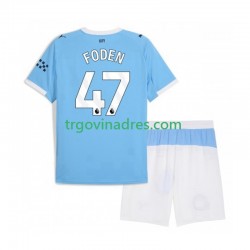Dječji Domaći Dres Manchester City Phil Foden 47 2025-2026 s Kratkih Rukava Dječji Domaći Dres Manchester City Phil Foden 47 2025-2026 s Kratkih Rukava