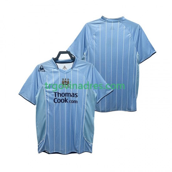 Muški Domaći Dres Manchester City Retro 2007 2008 s Kratkih Rukava Muški Domaći Dres Manchester City Retro 2007 2008 s Kratkih Rukava