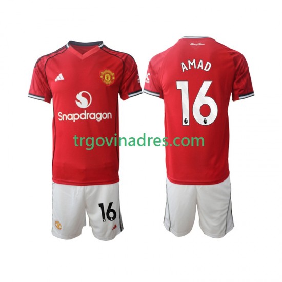 Dječji Domaći Dres Manchester United Amad Diallo 16 2025-2026 s Kratkih Rukava Dječji Domaći Dres Manchester United Amad Diallo 16 2025-2026 s Kratkih Rukava