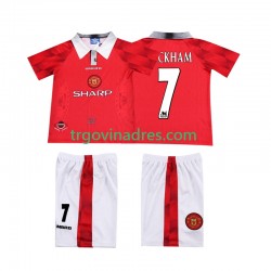 Dječji Domaći Dres Manchester United BECKHAM 7 Retro 1996 1997 s Kratkih Rukava Dječji Domaći Dres Manchester United BECKHAM 7 Retro 1996 1997 s Kratkih Rukava
