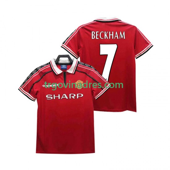 Muški Domaći Dres Manchester United BECKHAM 7 Retro 1998 1999 s Kratkih Rukava Muški Domaći Dres Manchester United BECKHAM 7 Retro 1998 1999 s Kratkih Rukava