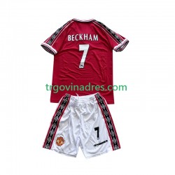 Dječji Domaći Dres Manchester United Beckham 7 Retro 1998-1999 s Kratkih Rukava Dječji Domaći Dres Manchester United Beckham 7 Retro 1998-1999 s Kratkih Rukava