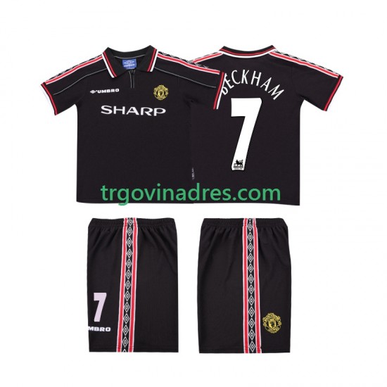 Dječji Gostujući Dres Manchester United Beckham 7 Retro 1998 1999 s Kratkih Rukava Dječji Gostujući Dres Manchester United Beckham 7 Retro 1998 1999 s Kratkih Rukava