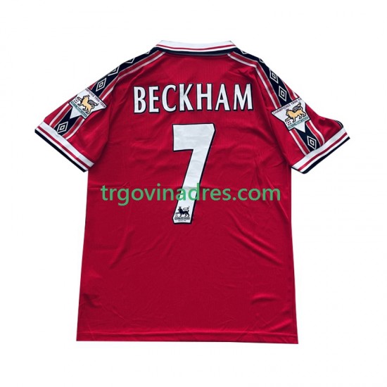 Muški Domaći Dres Manchester United Beckham 7 Retro 1998-1999 s Kratkih Rukava Muški Domaći Dres Manchester United Beckham 7 Retro 1998-1999 s Kratkih Rukava