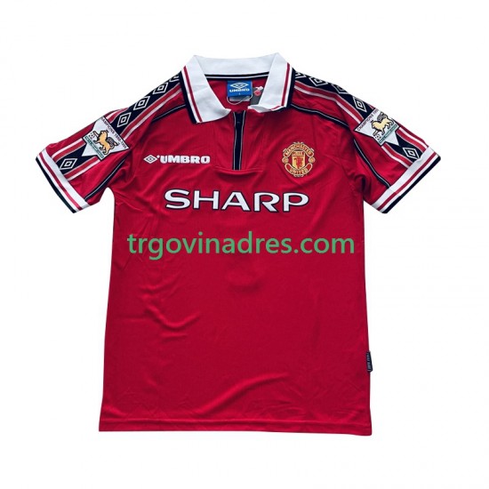 Muški Domaći Dres Manchester United Beckham 7 Retro 1998-1999 s Kratkih Rukava