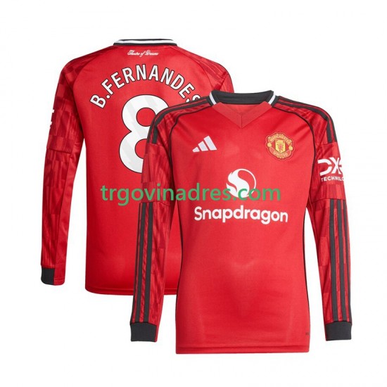 Muški Domaći Dres Manchester United Bruno Fernandes 8 2025-2026 s Dugim Rukavima Muški Domaći Dres Manchester United Bruno Fernandes 8 2025-2026 s Dugim Rukavima