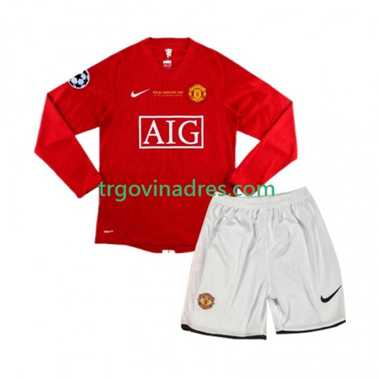 Dječji Domaći Dres Manchester United Champion League Retro 2007 s Dugim Rukavima Dječji Domaći Dres Manchester United Champion League Retro 2007 s Dugim Rukavima