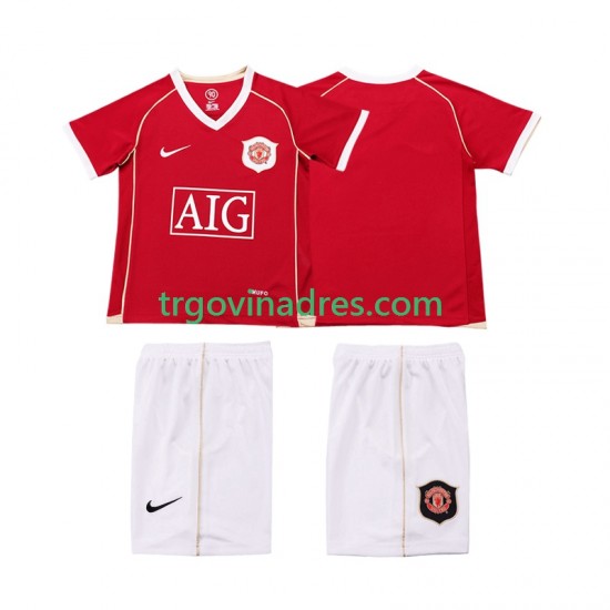 Dječji Domaći Dres Manchester United Retro 2007 2006 s Kratkih Rukava Dječji Domaći Dres Manchester United Retro 2007 2006 s Kratkih Rukava