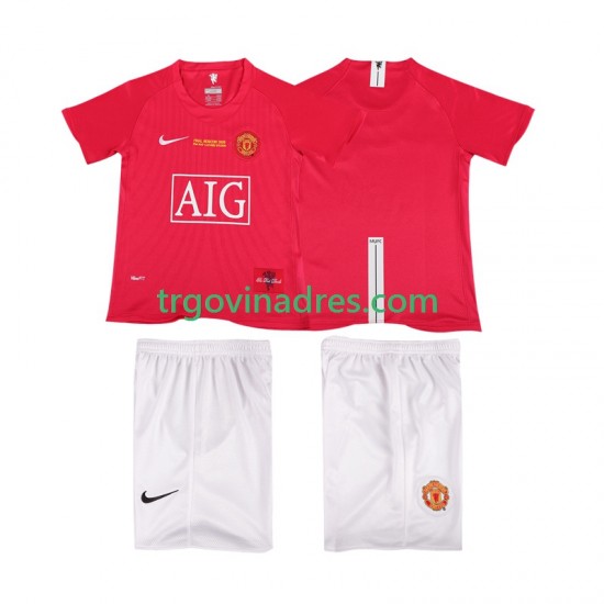 Dječji Domaći Dres Manchester United Retro Champions League 2007 2008 s Kratkih Rukava Dječji Domaći Dres Manchester United Retro Champions League 2007 2008 s Kratkih Rukava