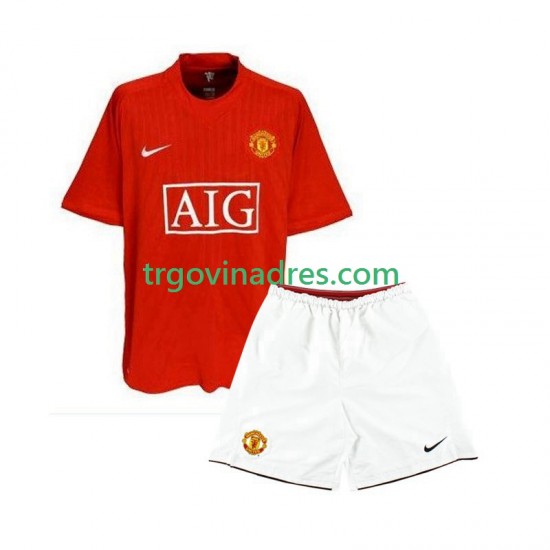 Dječji Domaći Dres Manchester United Retro 2007 s Kratkih Rukava Dječji Domaći Dres Manchester United Retro 2007 s Kratkih Rukava