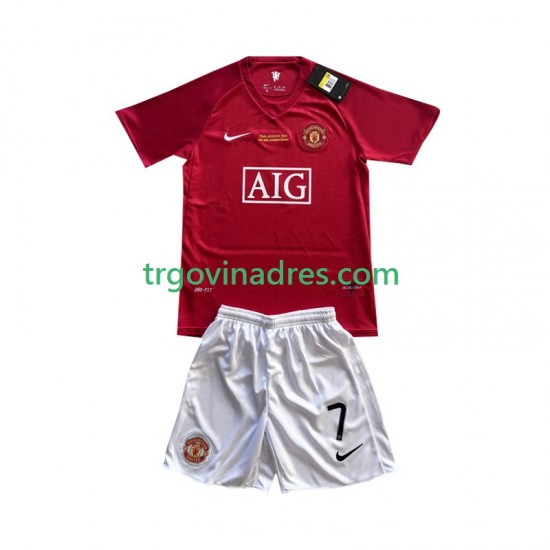 Dječji Domaći Dres Manchester United Cristiano Ronaldo 7 Champion League Retro 2007 s Kratkih Rukava