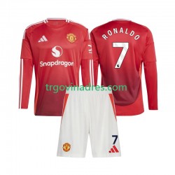 Dječji Domaći Dres Manchester United Cristiano Ronaldo 7 2024-2025 s Dugim Rukavima